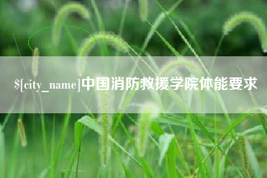 南宁中国消防救援学院体能要求