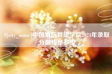南宁中国消防救援学院2024年录取分数线是多少