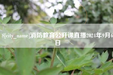 南宁消防教育公开课直播2024年9月6日