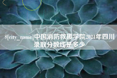 南宁中国消防救援学院2021年四川录取分数线是多少