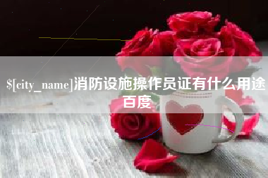 南宁消防设施操作员证有什么用途百度