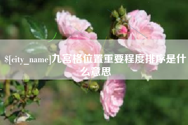 南宁九宫格位置重要程度排序是什么意思