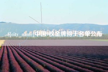 南宁中国9枚金牌得主名单公布