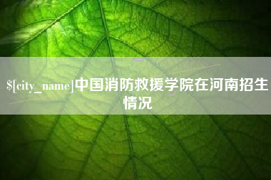 南宁中国消防救援学院在河南招生情况