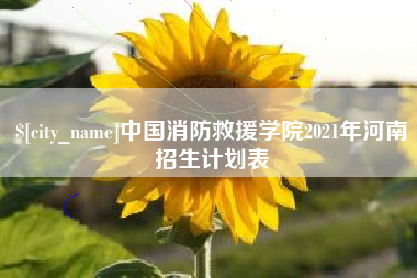 南宁中国消防救援学院2021年河南招生计划表