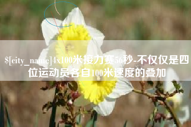 南宁4x100米接力赛56秒-不仅仅是四位运动员各自100米速度的叠加