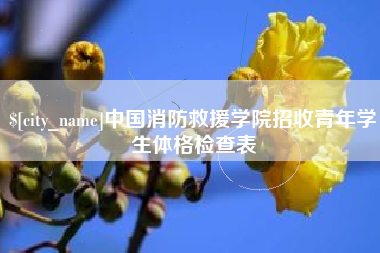 南宁中国消防救援学院招收青年学生体格检查表
